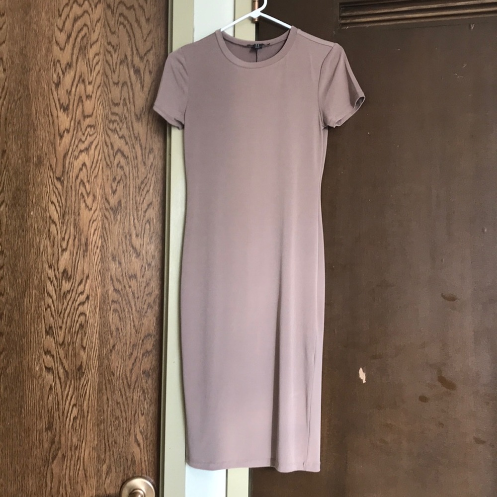 Midi length bodycon taupe color never worn!